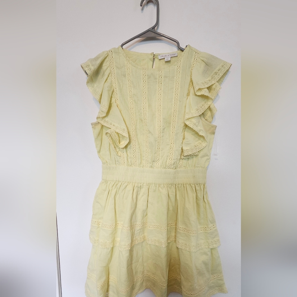 Chelsea & Violet Light Yellow Lace Dress